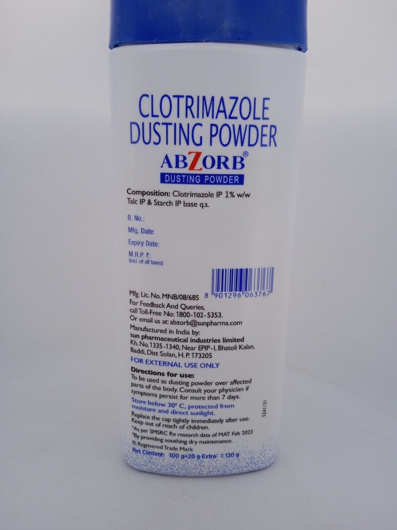 ABZORB DUSTING POWDER - 1 BOTTLE OF 120g - Image 4