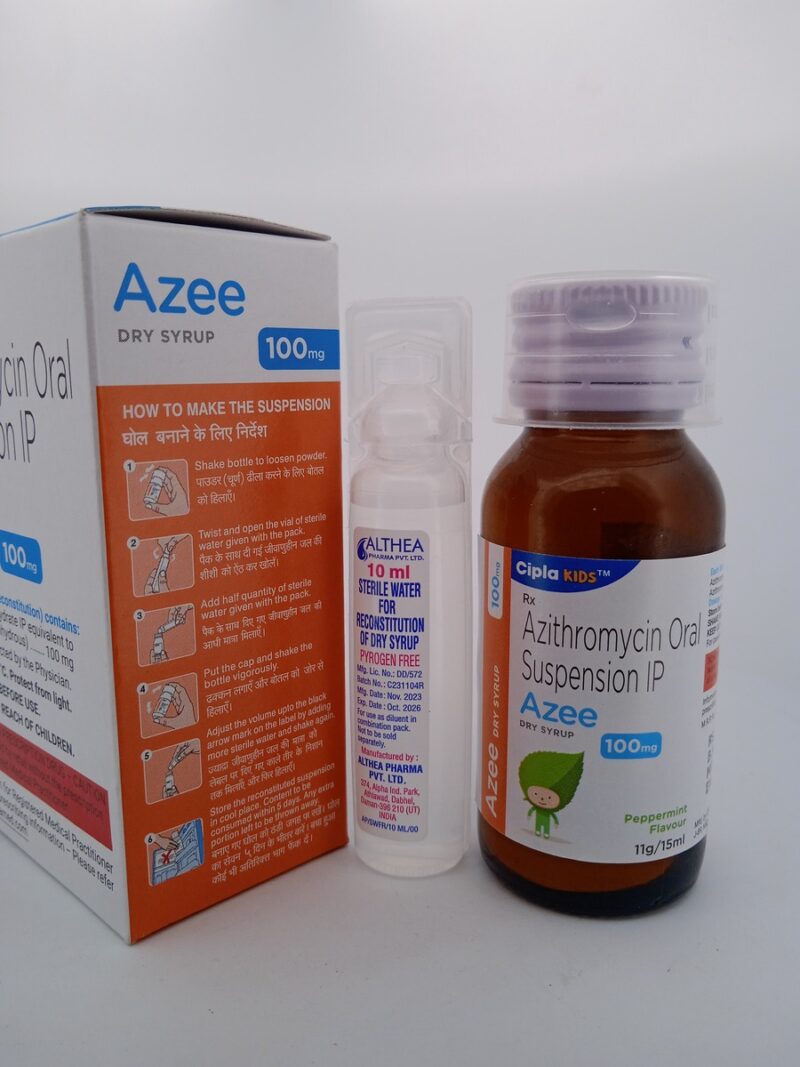 AZEE DRY SYRUP PEPPERMINT FLAVOUR 100 MG - 1 BOTTLE OF 11g/15ML - Image 3