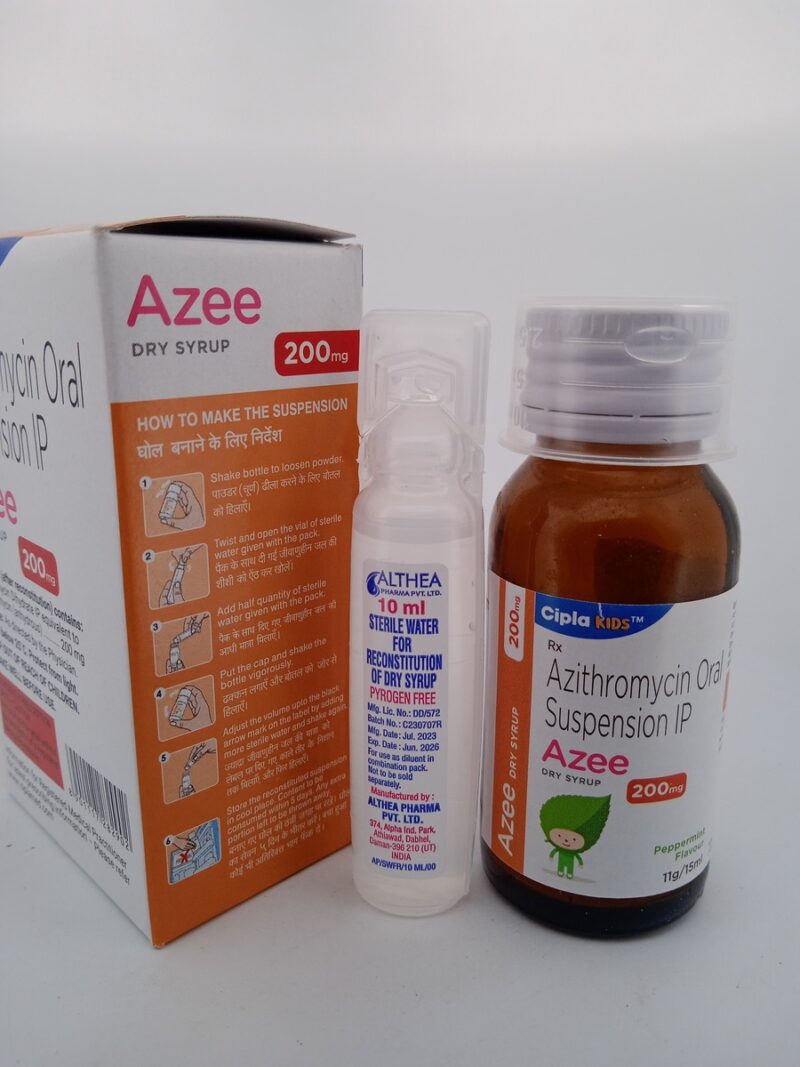 AZEE DRY SYRUP PEPPERMINT FLAVOUR 200 MG - 1 BOTTLE OF 11g/15ML - Image 3