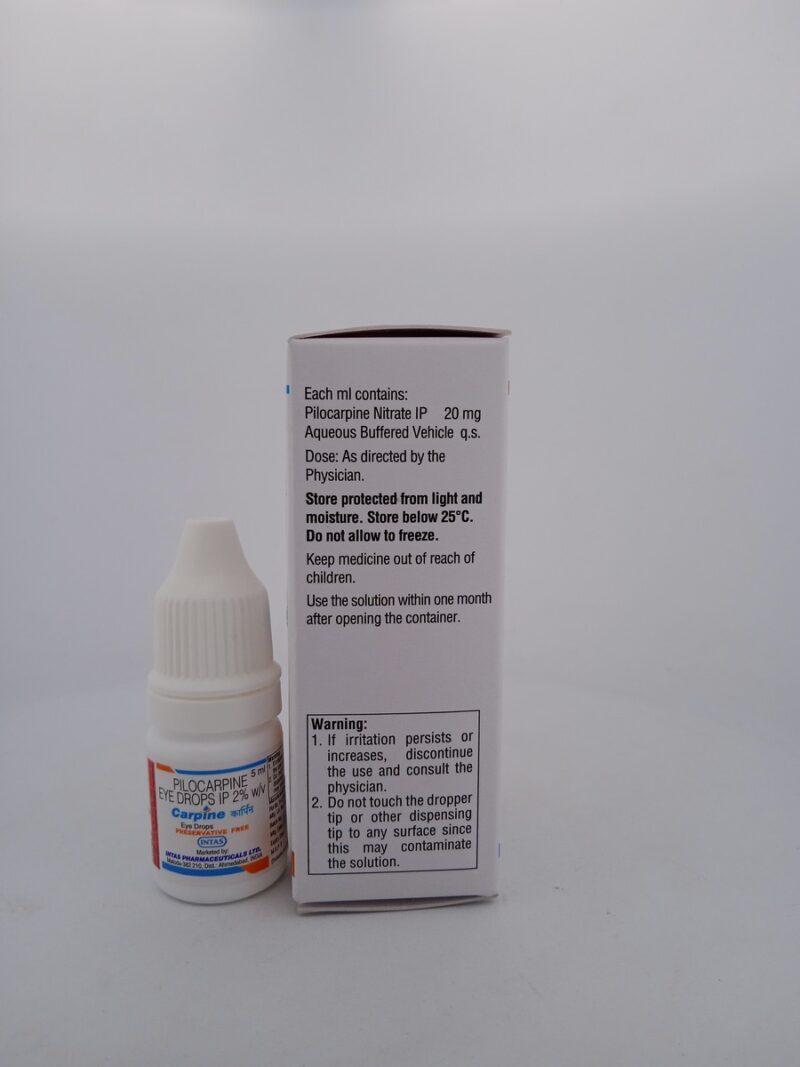 CARPINE EYE DROPS - 1 BOTTLE OF 5ML - Image 4