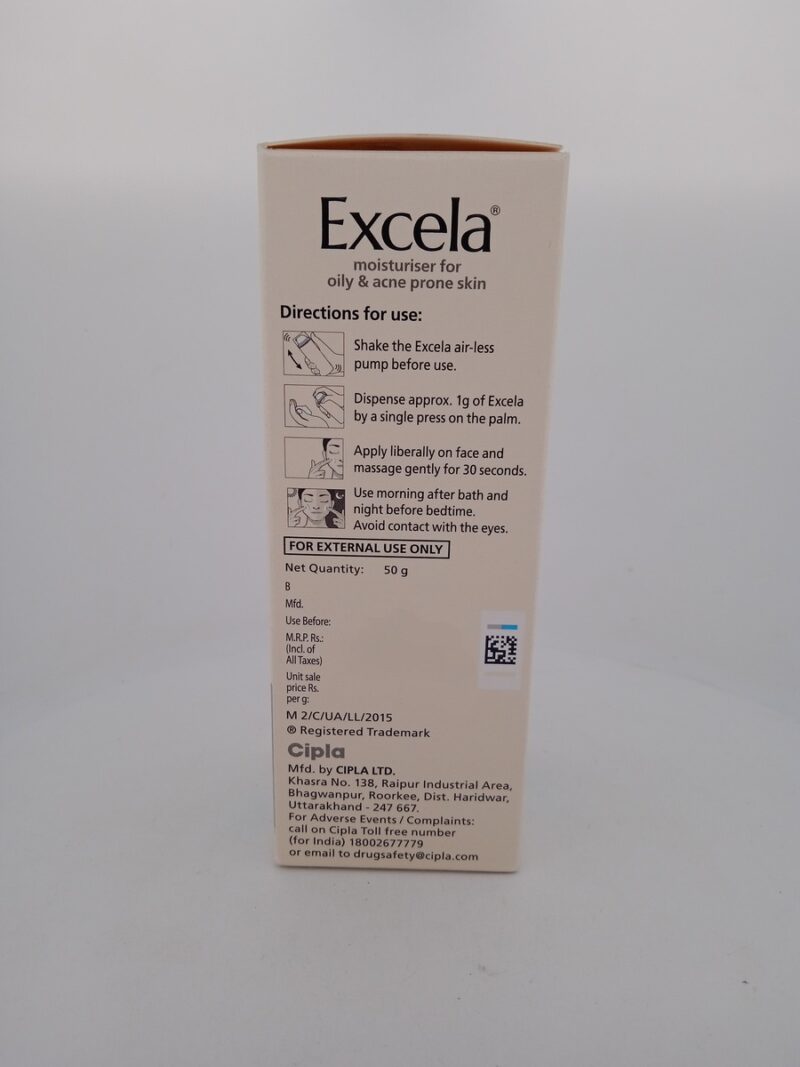 EXCELA (MOISTURISER FOR OILY AND ACNE PRONE SKIN) - 1 BOTTLE OF 50g - Image 4