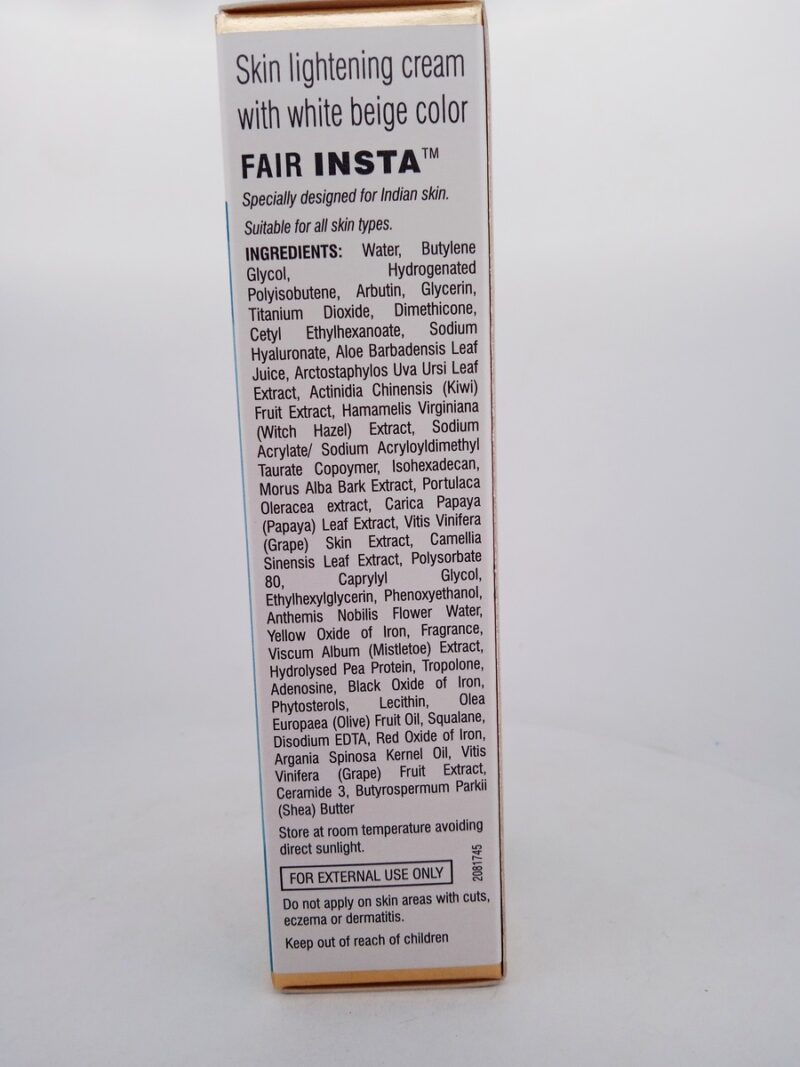 FAIR INSTA SKIN LIGHTENING CREAM - 1 TUBE OF 20gm - Image 2