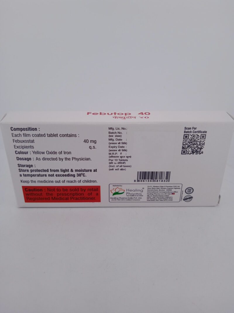 FEBUTOP 40 MG - 10 TABLETS - Image 4