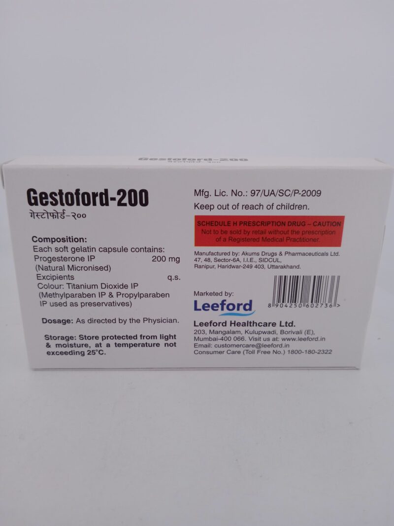 GESTOFORD 200 MG - 10 CAPSULES - Image 4