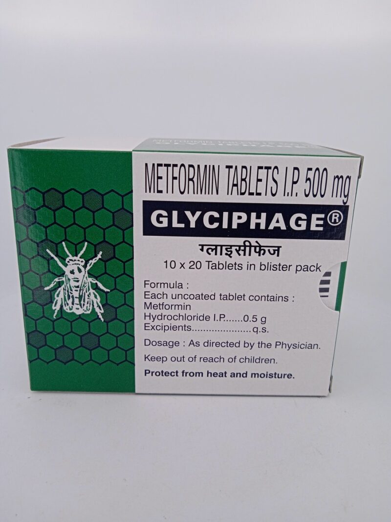 GLYCIPHAGE 500 MG - 20 TABLETS