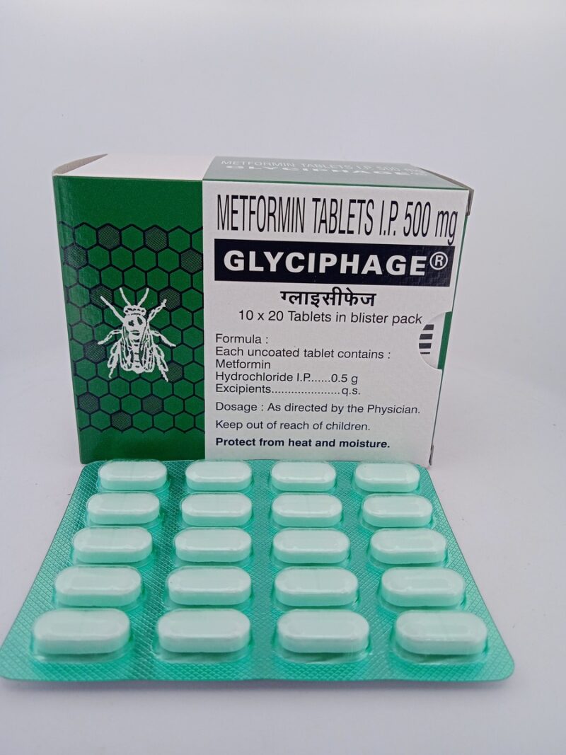 GLYCIPHAGE 500 MG - 20 TABLETS - Image 2