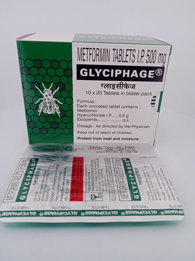 GLYCIPHAGE 500 MG - 20 TABLETS - Image 3