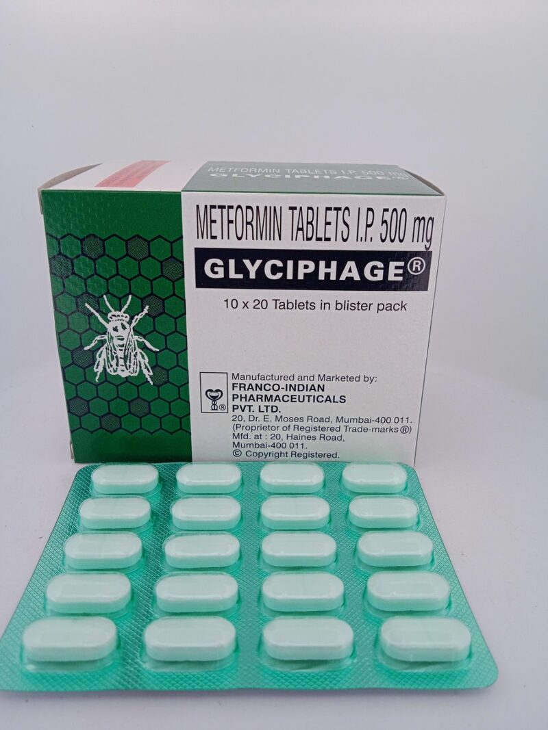 GLYCIPHAGE 500 MG - 20 TABLETS - Image 4