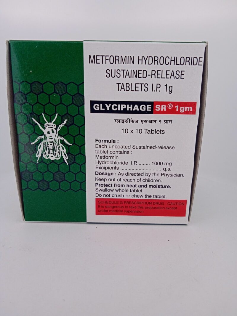 GLYCIPHAGE SR 1000 MG - 10 TABLETS