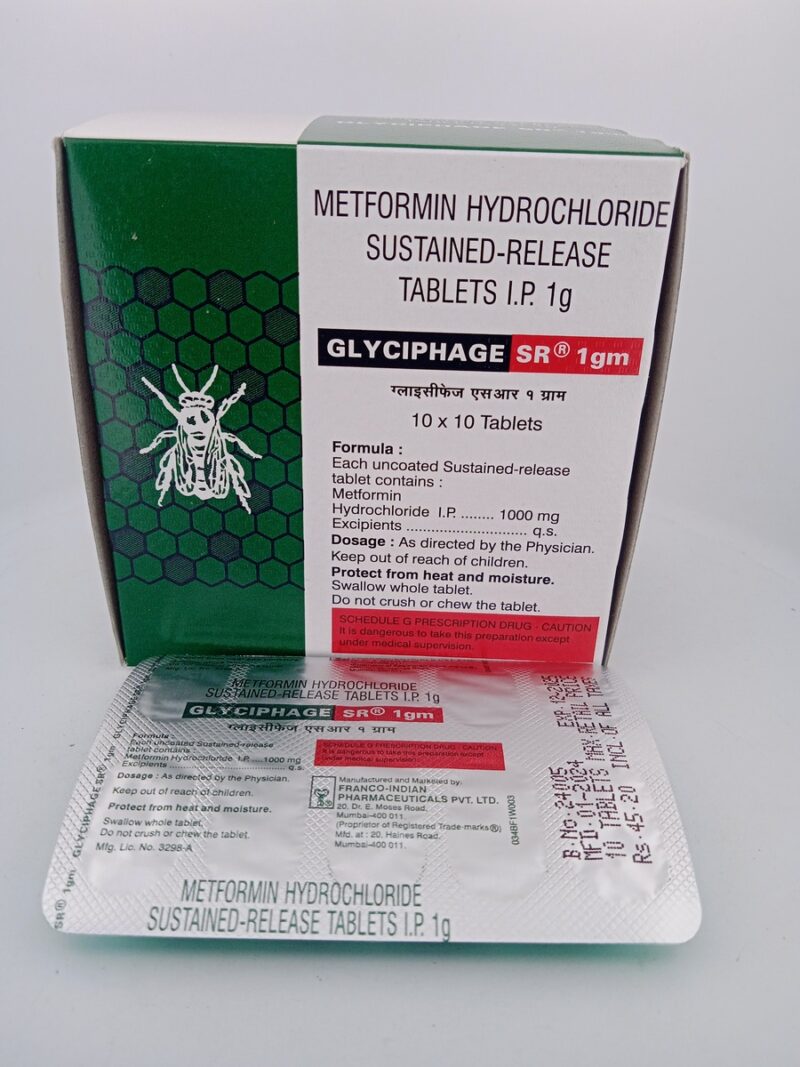 GLYCIPHAGE SR 1000 MG - 10 TABLETS - Image 3