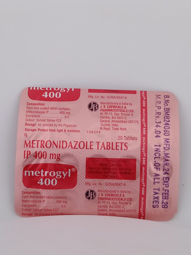 METROGYL 400MG - 15 TABLETS