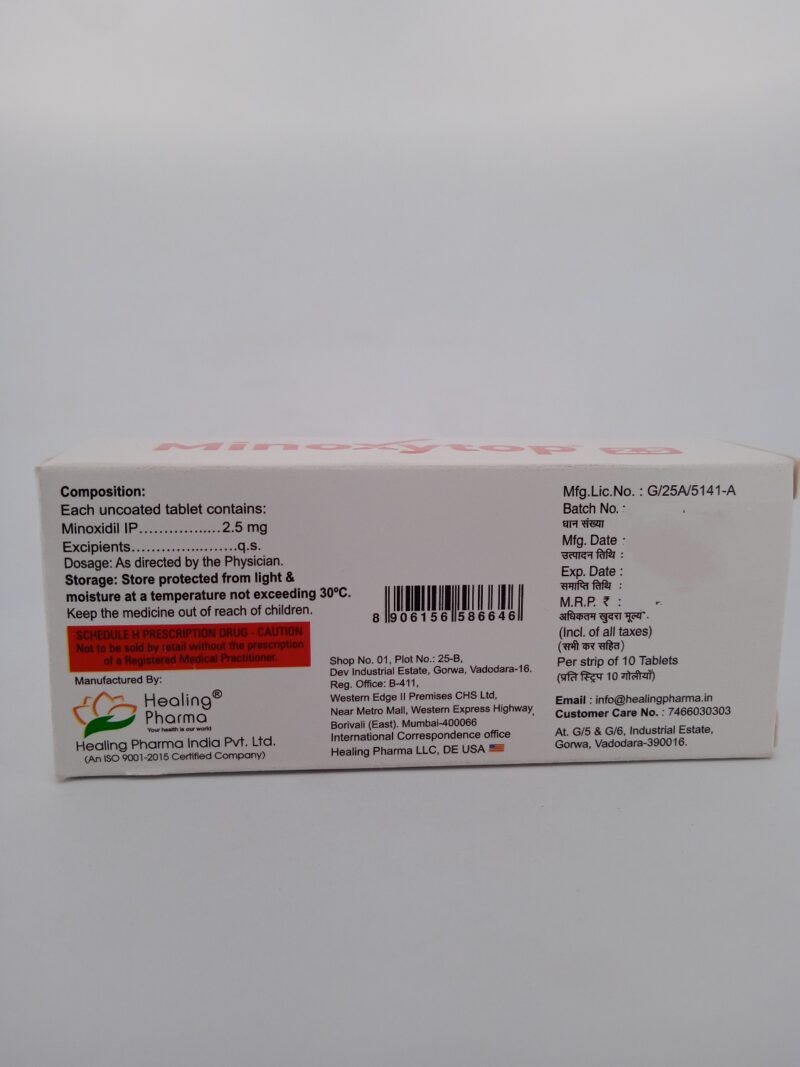 MINOXITOP 2.5 MG - 10 TABLETS - Image 4