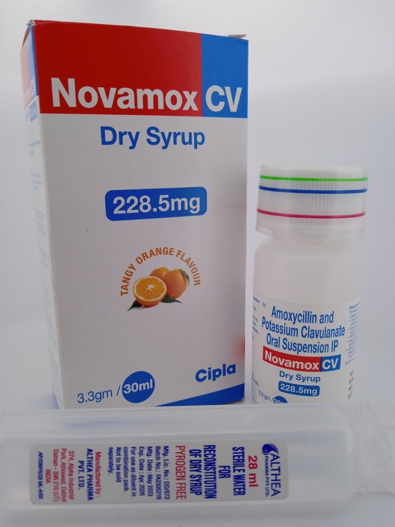 NOVAMOX CV DRY SYRUP 228.5 MG - 1 BOTTLE OF 3.3g/30ML - Image 2