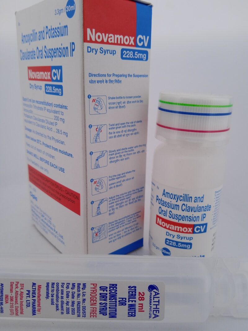 NOVAMOX CV DRY SYRUP 228.5 MG - 1 BOTTLE OF 3.3g/30ML - Image 3