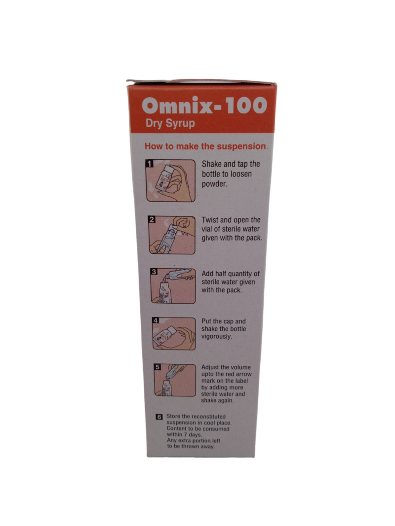 OMNIX-100 DRY SYRUP 100MG/5ML – 1 BOTTLE OF 30ML - Image 4