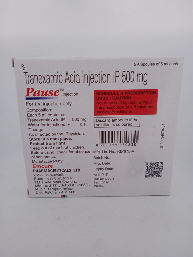 PAUSE INJECTION 500 MG - 1 AMPOULES OF 5ML EACH - Image 4