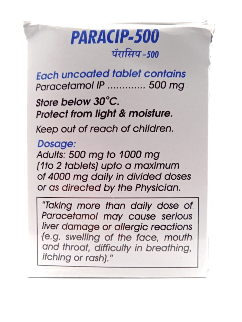 PARACIP 500 MG - 10 TABLETS - Image 4