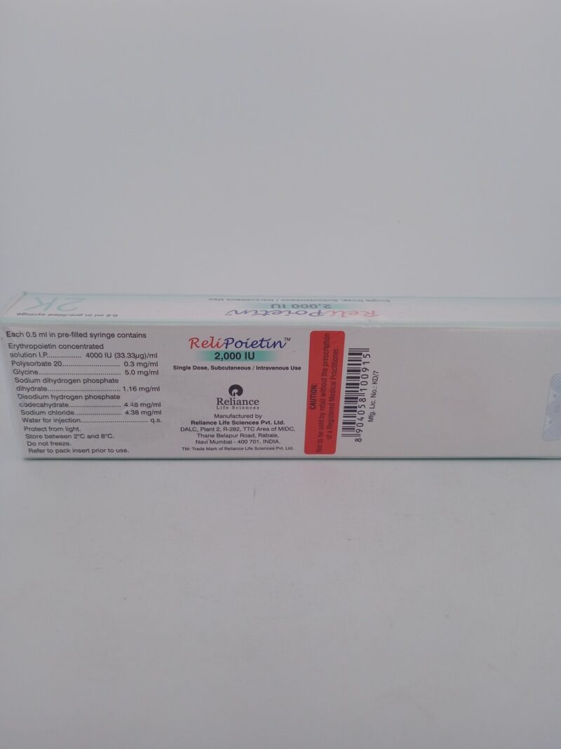 RELI POIETIN 2000 IU - 1 PRE-FILLED SYRINGE 0.4ML - Image 4