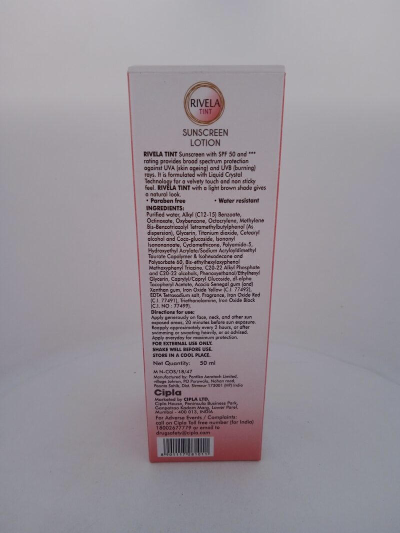 RIVELA TINT SUNSCREEN LOTION - 1 BOTTLE OF 50ML - Image 4