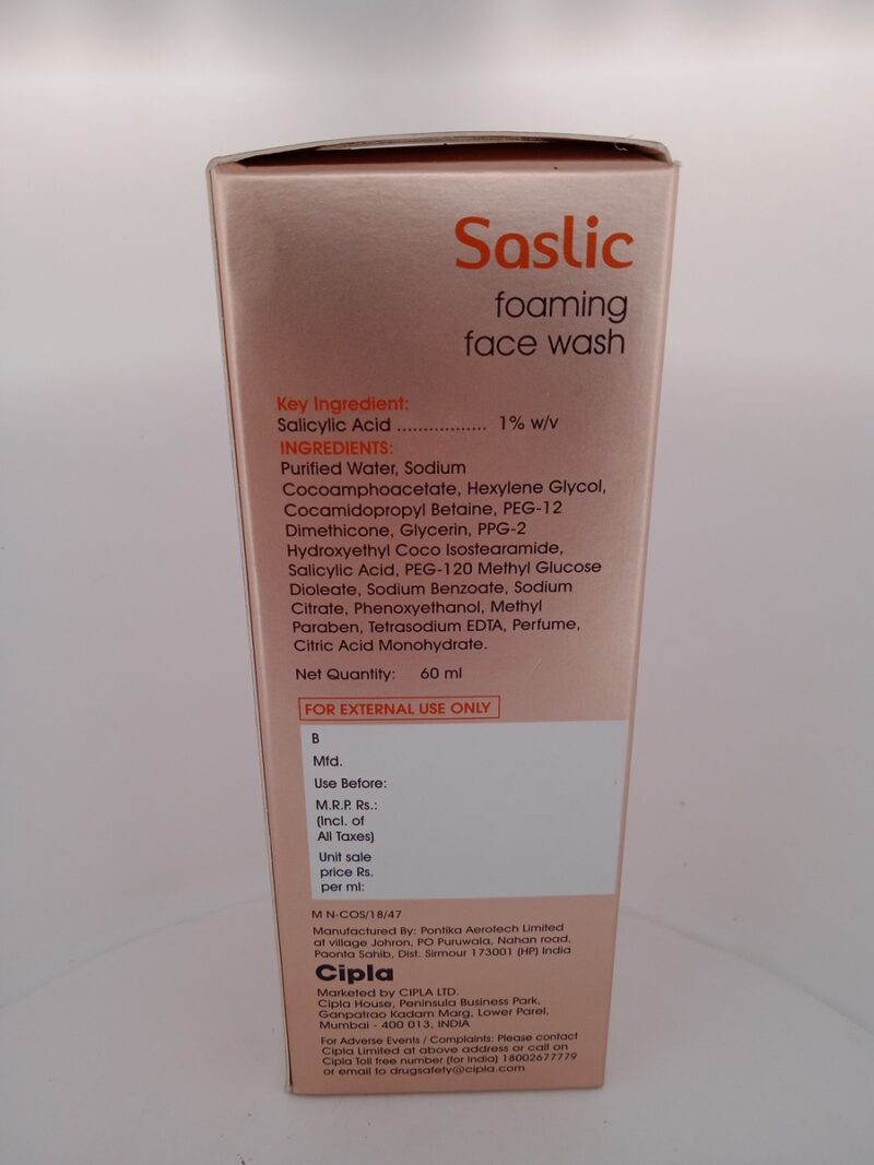 SASLIC (FOAMING FACE WASH) - 1 BOTTLE OF 60ML - Image 3