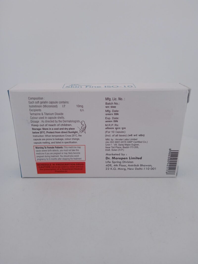 SKIN FINE ISO 10 MG - 10 SOFTGEL CAPSULES - Image 4