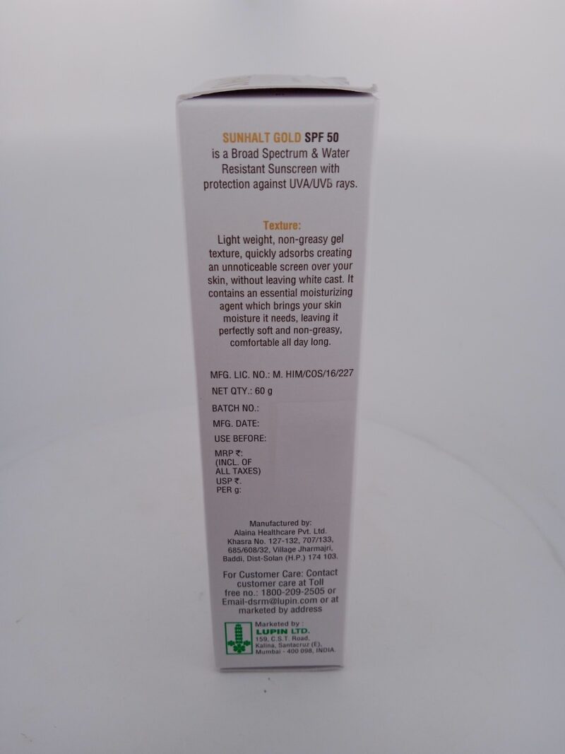 SUNHALT GOLD HYDRATING SUNSCREEN - 1 TUBE OF 60g - Image 3