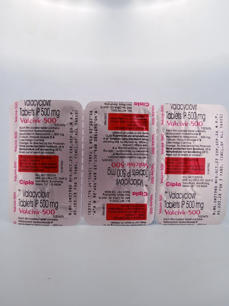 VALCIVIR 500MG - 3 TABLETS - Image 2