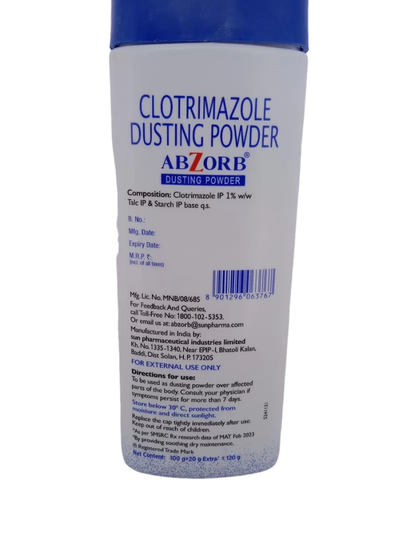 ABZORB DUSTING POWDER - 1 BOTTLE OF 120g - Image 4