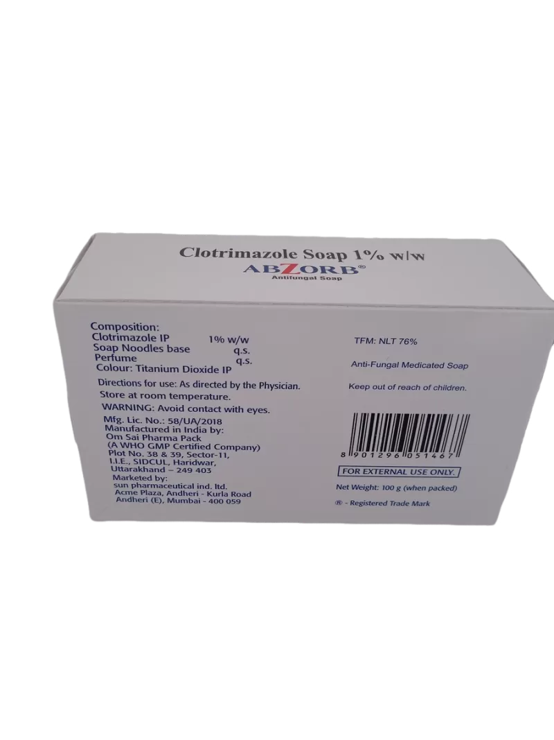 ABZORB ANTIFUNGAL SOAP - 1 BAR OF 100g - Image 3