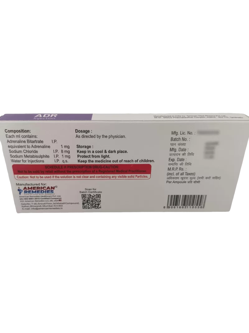 ADR INJECTION - 10 AMPOULES OF 1ML - Image 3