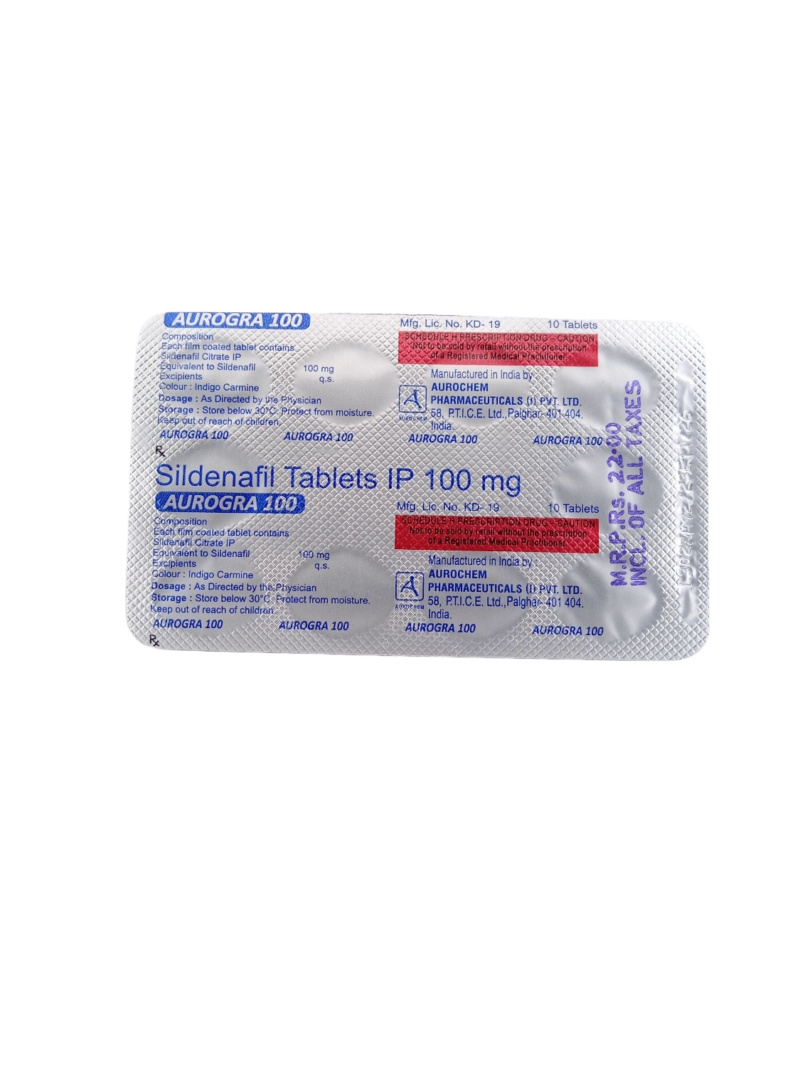 AUROGRA 100 MG - 10 TABLETS - Image 3