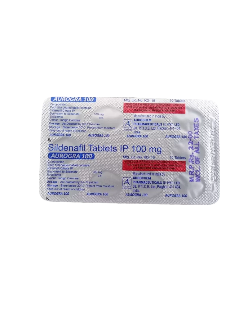 AUROGRA 100 MG - 10 TABLETS - Image 3