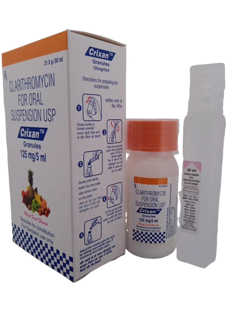 CRIXAN GRANULES 125MG/5ML - 1 BOTTLE OF 21.5g/30ML - Image 3