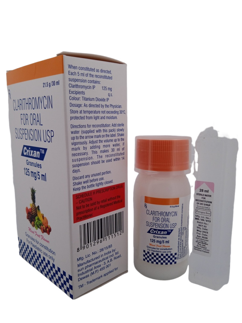 CRIXAN GRANULES 125MG/5ML - 1 BOTTLE OF 21.5g/30ML - Image 4