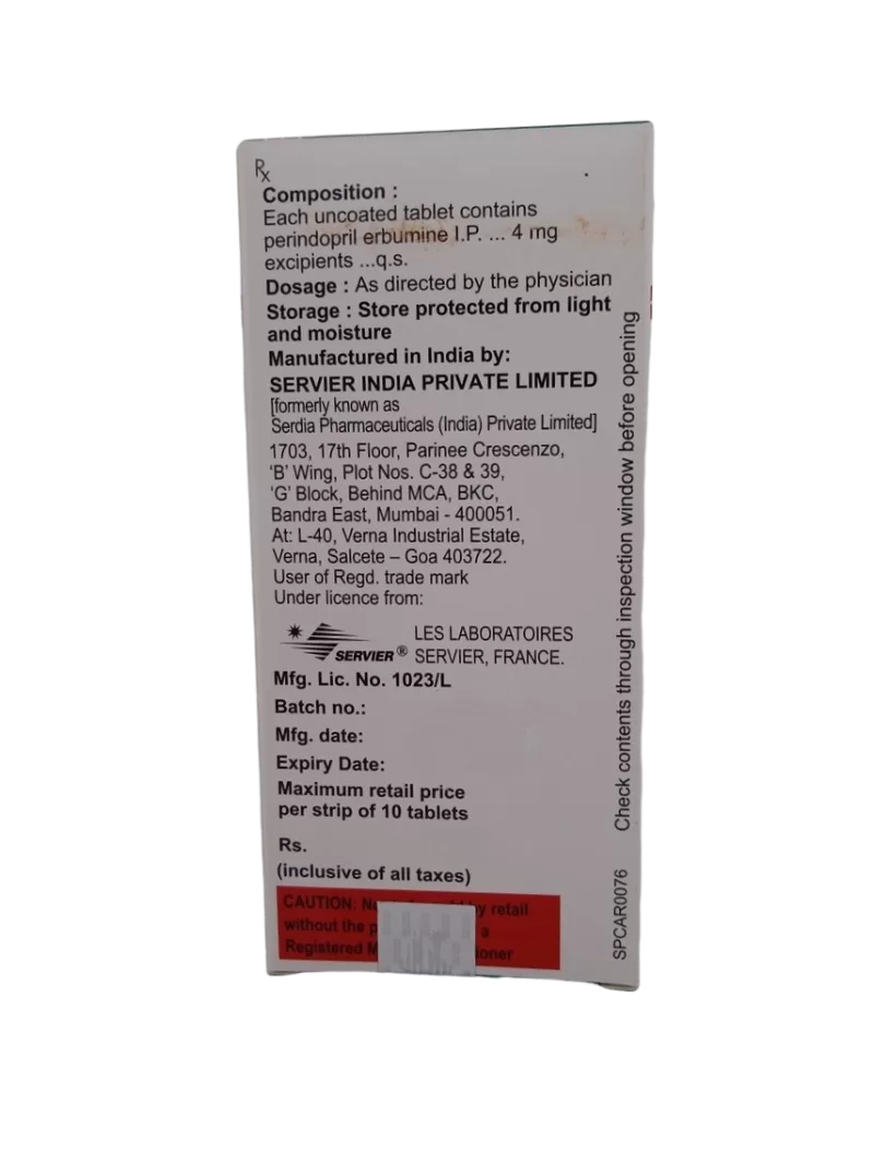 COVERSYL 4 MG - 10 TABLETS - Image 4