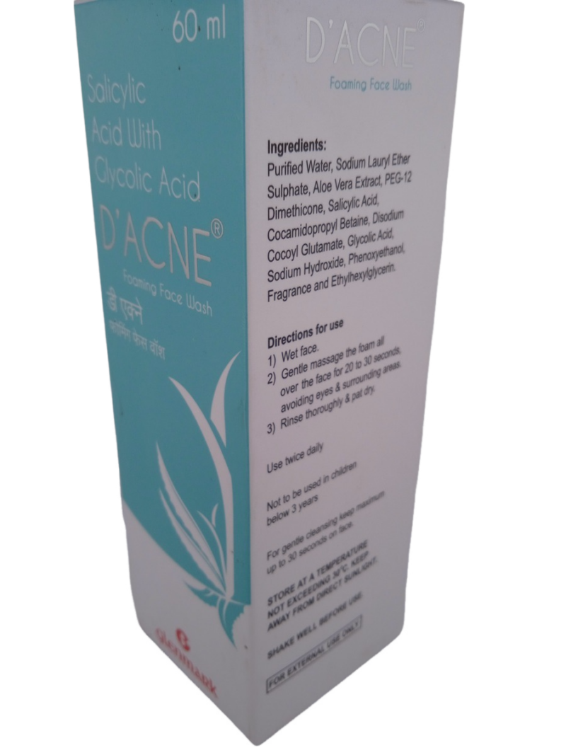 D'ACNE FOAMING FACE WASH - 1 BOTTLE OF 60ML - Image 2