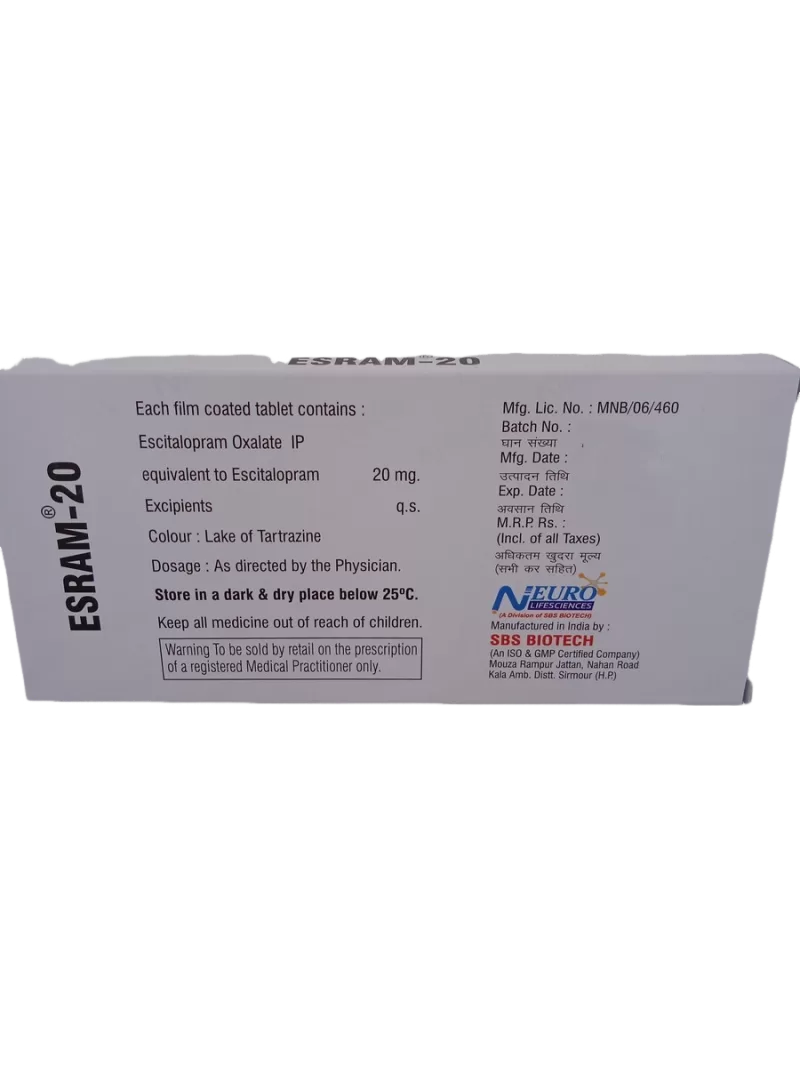 ESRAM 20 MG - 10 TABLETS - Image 4
