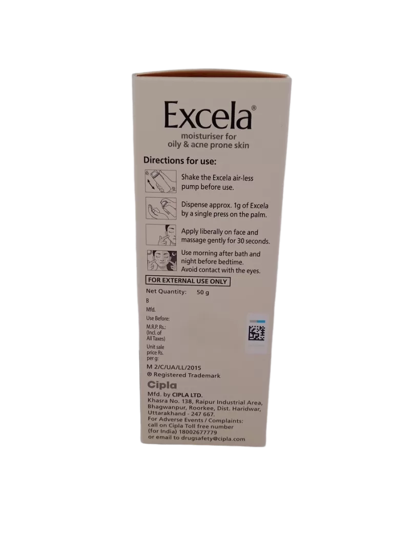 EXCELA (MOISTURISER FOR OILY AND ACNE PRONE SKIN) - 1 BOTTLE OF 50g - Image 4