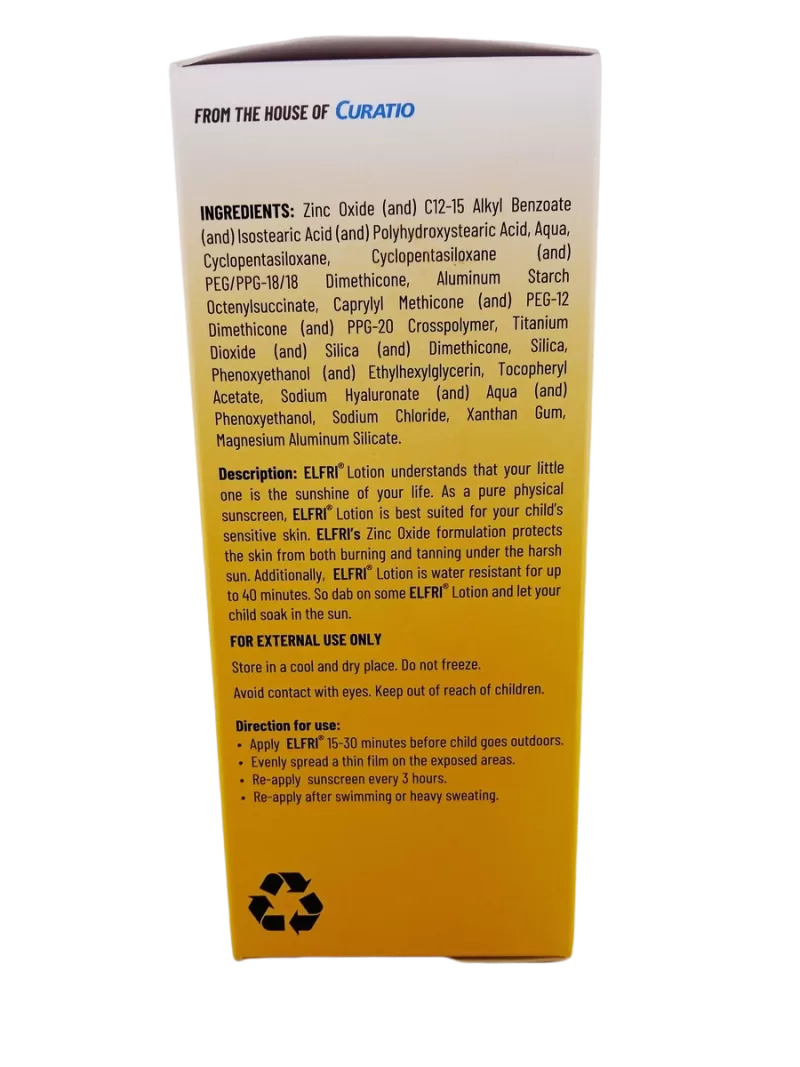 ELFRI LOTION KIDS SUNSCREEN - 1 TUBE OF 60gm - Image 2