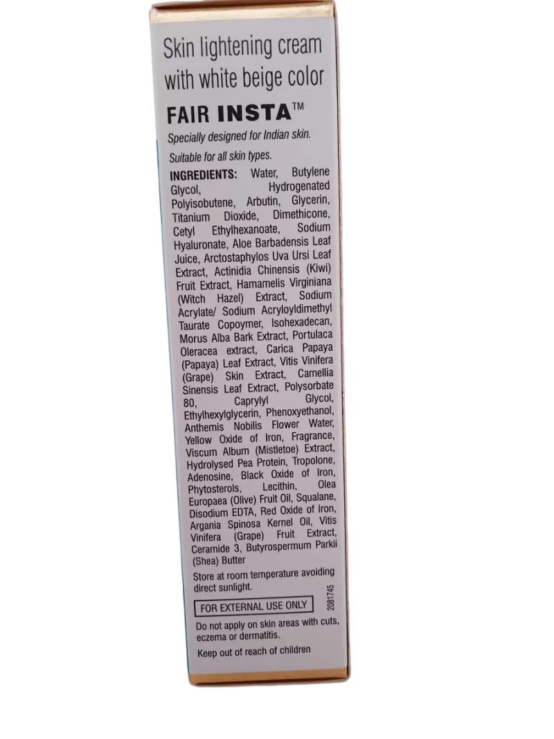 FAIR INSTA SKIN LIGHTENING CREAM - 1 TUBE OF 20gm - Image 2