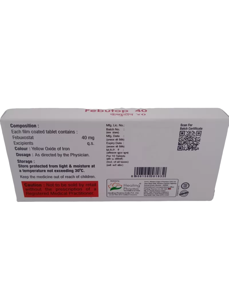 FEBUTOP 40 MG - 10 TABLETS - Image 4
