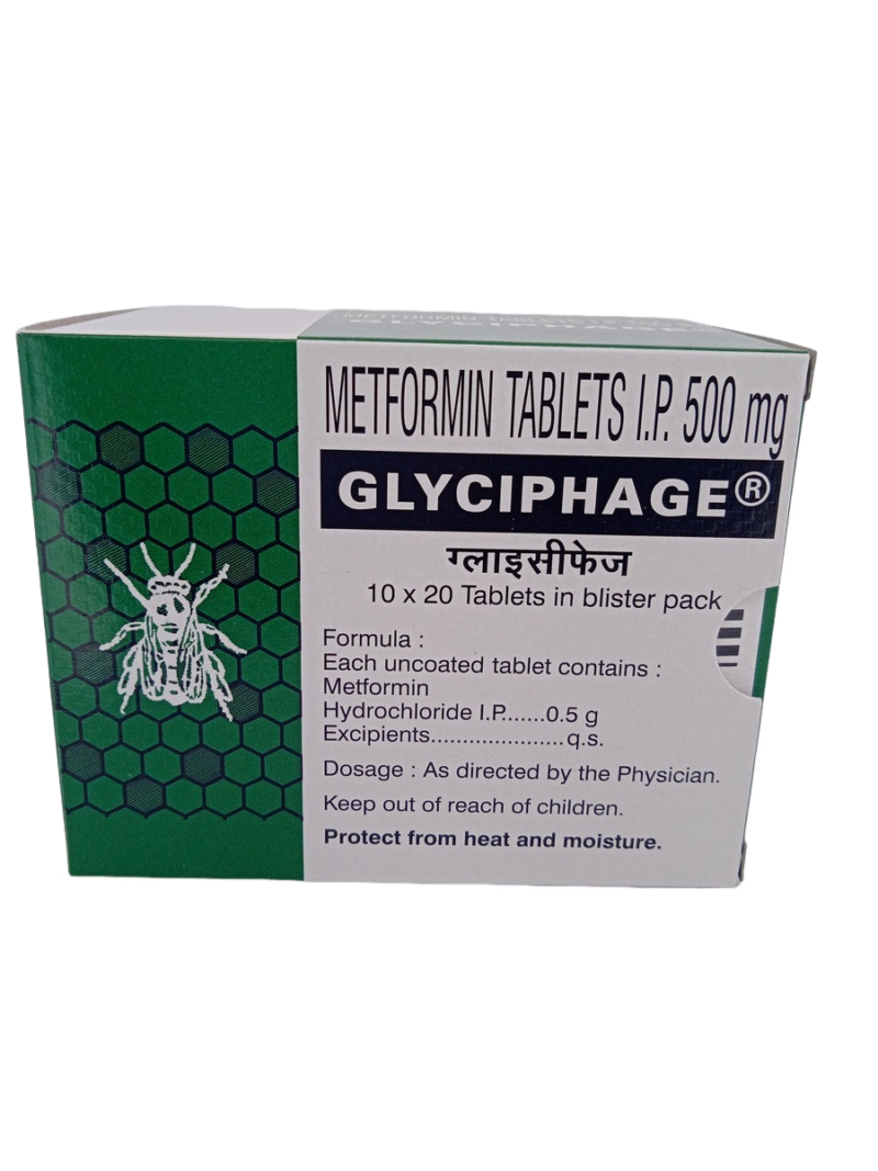 GLYCIPHAGE 500 MG - 20 TABLETS