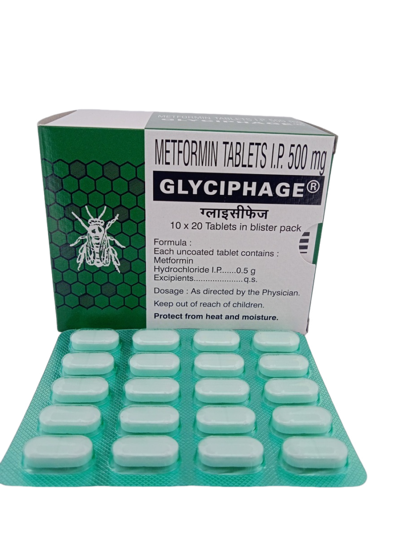 GLYCIPHAGE 500 MG - 20 TABLETS - Image 2