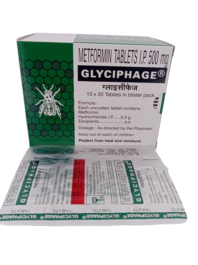 GLYCIPHAGE 500 MG - 20 TABLETS - Image 3