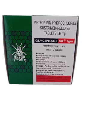 GLYCIPHAGE SR 1000 MG - 10 TABLETS
