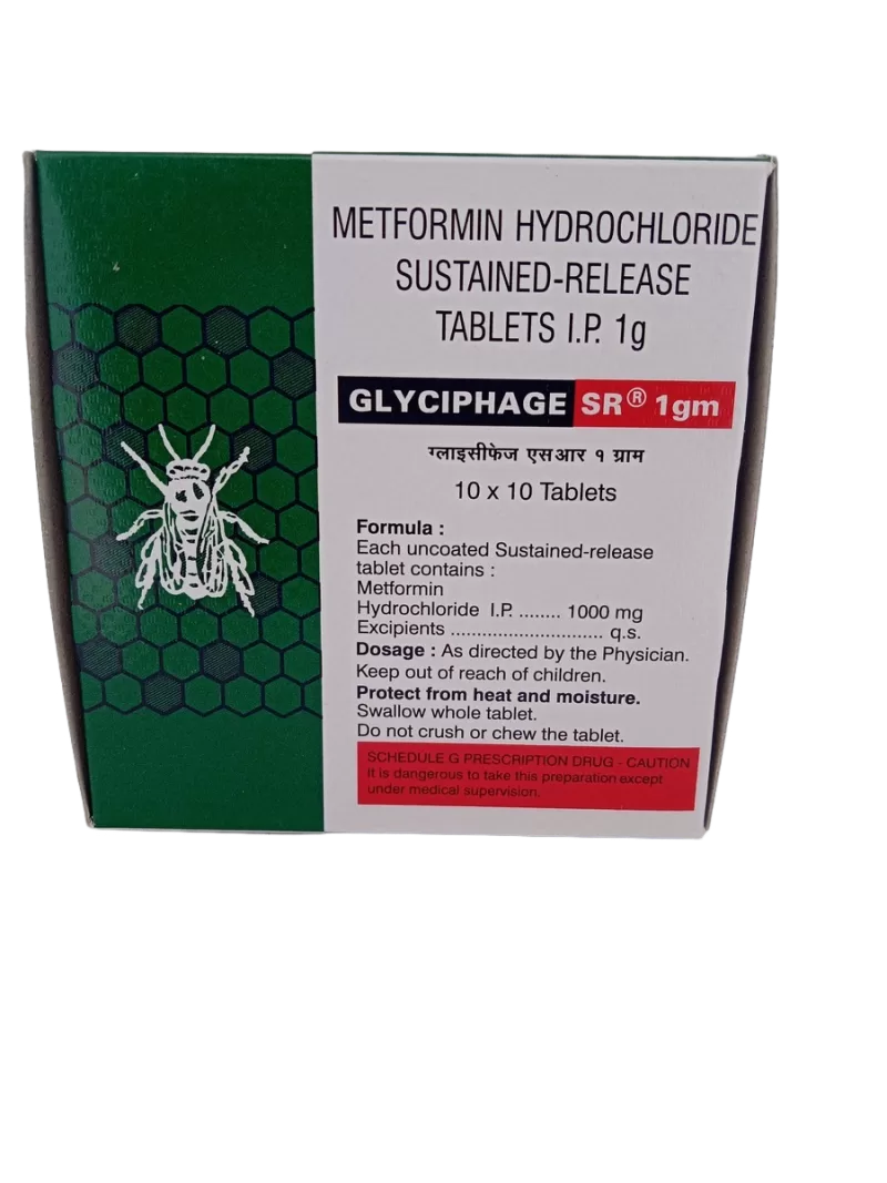 GLYCIPHAGE SR 1000 MG - 10 TABLETS