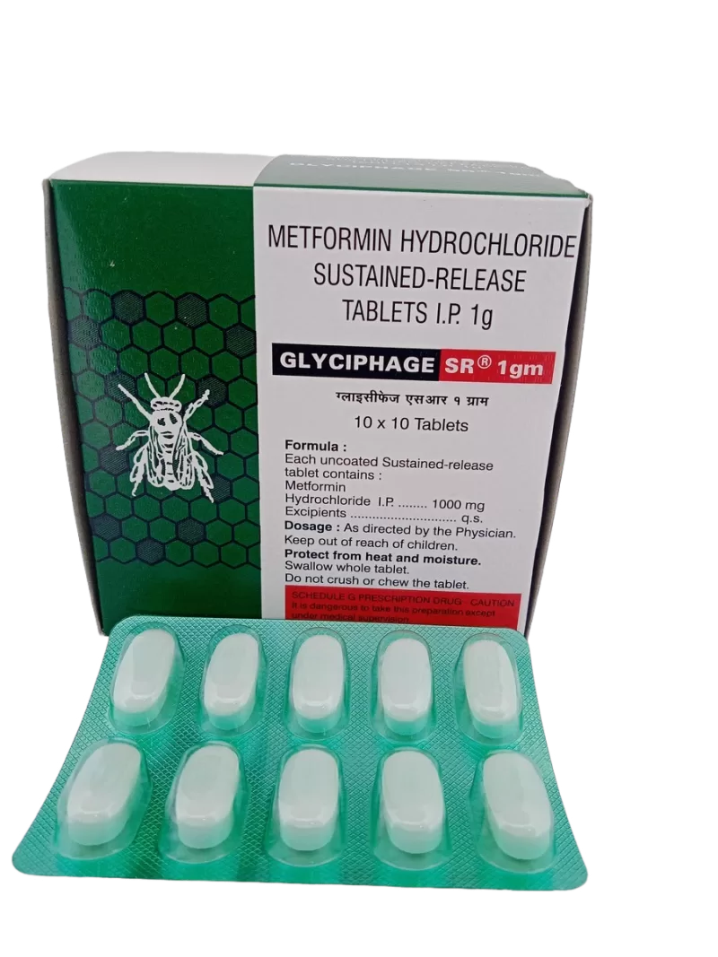 GLYCIPHAGE SR 1000 MG - 10 TABLETS - Image 2