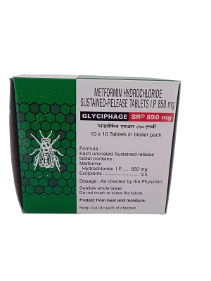 GLYCIPHAGE SR 850 MG - 10 TABLETS