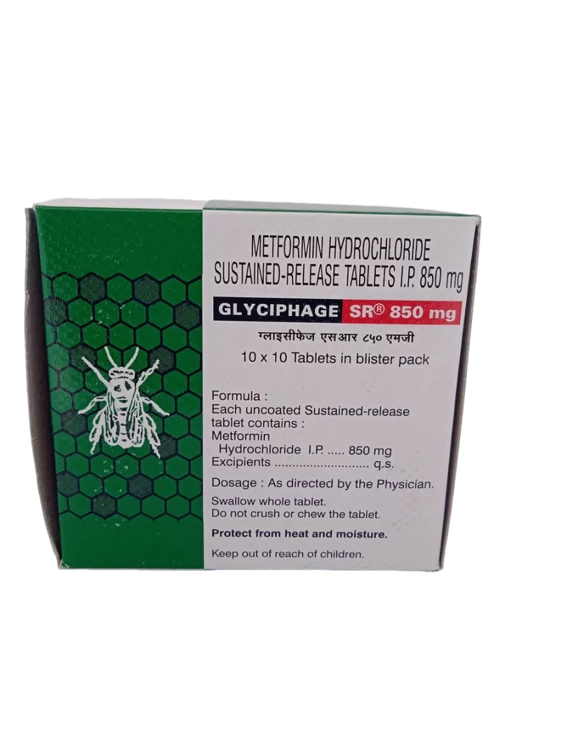 GLYCIPHAGE SR 850 MG - 10 TABLETS