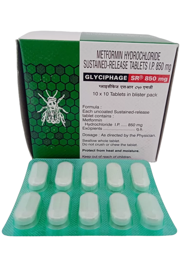 GLYCIPHAGE SR 850 MG - 10 TABLETS - Image 2